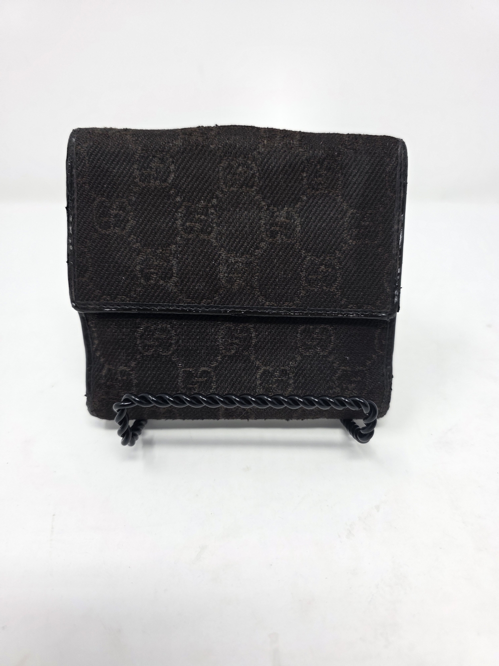 Vintage Gucci GG Canvas Bifold Wallet Brown Monogram Leather Italy